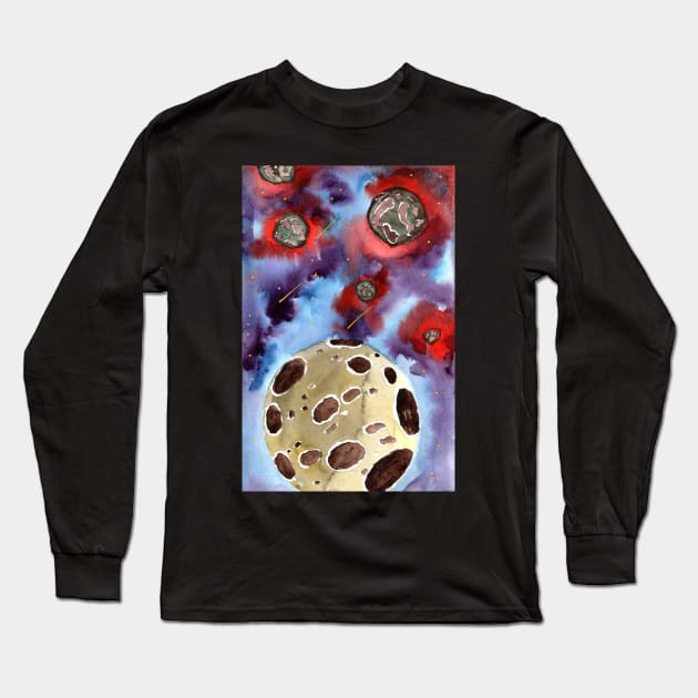 Asteroids 2 Long Sleeve T-Shirt by jennross76